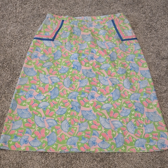 Lilly Pulitzer Floral A-Line Skirt with Blue Accents - Picture 1 of 7